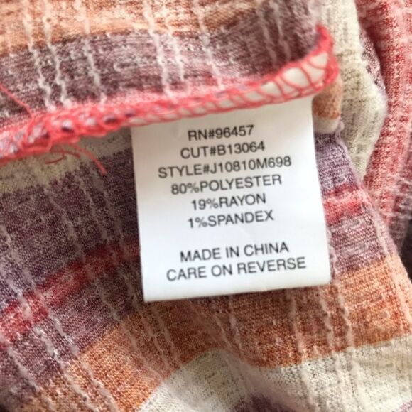 Eyeshadow purple/orange/cream striped romper-L  - Picture 8 of 8